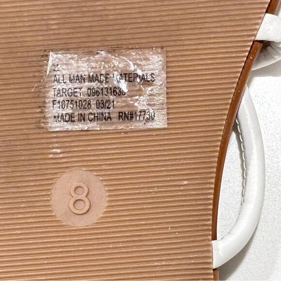 Shade & Shore | Women’s White and Gold Flat Summer Sandals Size 8 - Picture 8 of 8